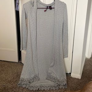 Light Gray Floral Cardigan